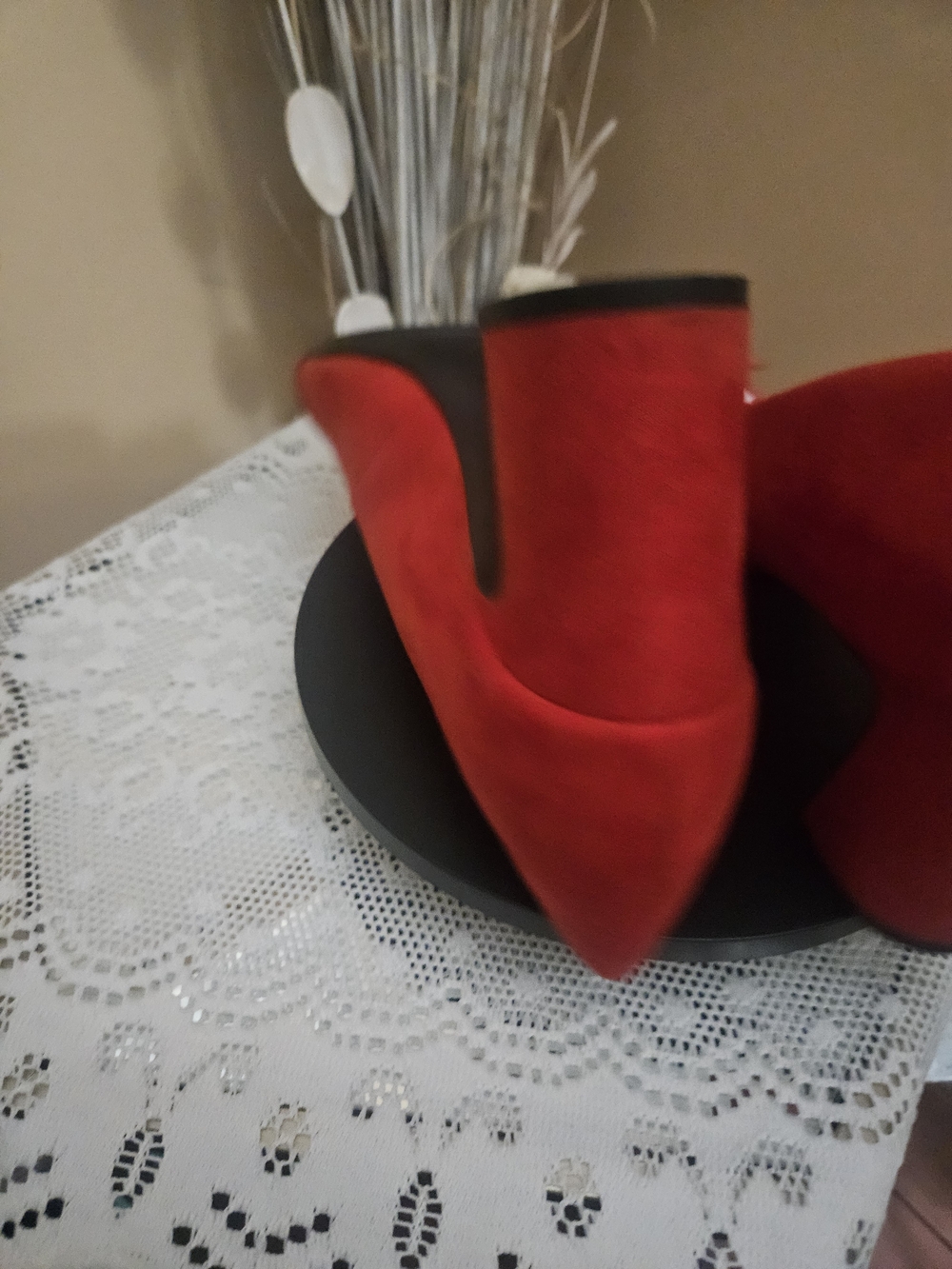 ๐๐Womens Anne Klein Red/Taupe Pointed-Toe Buckle Pumps 3" Heels-Size 10-โค๏ธ๐ฉท - Picture 4 of 11